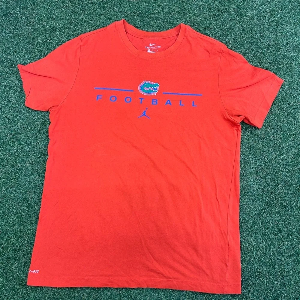 Jordan Florida Gators Football Dri-FIT Orange T-Shirt Mens Large Jumpman UF